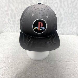 Play Station Baseball Cap Hombre Gray Logo SnapBack Adjustable Geek Cap OS EUC